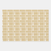 Gold Beige Eid Adha Mubarak Kaaba Sheep Geschenkpapier Set (Vorderseite)