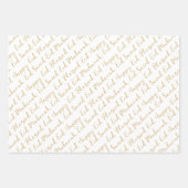 Gold Beige Eid Calligraphy Masjid Muster Design Geschenkpapier Set (Vorderseite 2)