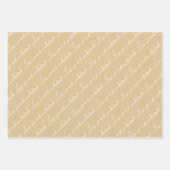 Gold Beige Eid Mubarak Bilingual Geschenkpapier Set (Vorderseite 2)