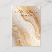 Gold Beige Marmor Handgefertigte Schmuckstücke Ohr Visitenkarte (Vorderseite)