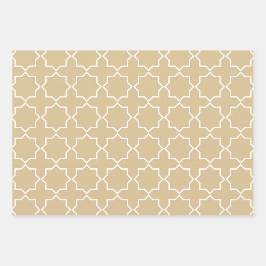 Gold Beige marokkanisches arabisches Muster Geschenkpapier Set (Vorderseite 2)