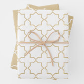 Gold Beige marokkanisches arabisches Muster Geschenkpapier Set (Beispiel)