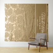 Gold Beige Moderne Foto Stand Hochzeitsvorhang Wandteppich (Beispiel (Horizontal))