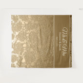 Gold Beige Moderne Foto Stand Hochzeitsvorhang Wandteppich (Vorderseite (Horizontal))