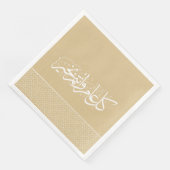 Gold Beige Muster arabisch-islamischer Gruß Serviette (Ecke)