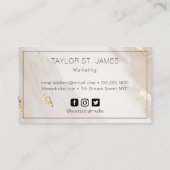 Gold Beige Paint Spritzer Visitenkarte (Rückseite)