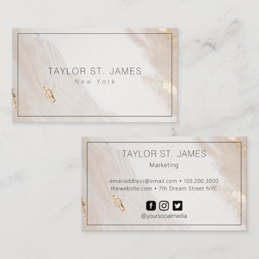 Gold Beige Paint Spritzer Visitenkarte (Vorne/Hinten)