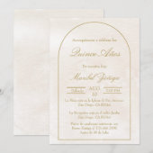 Gold beige Quinceanera Einladung (Vorne/Hinten)