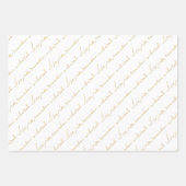 Gold Beige Ramadan Mubarak Bilingual Geschenkpapier Set (Vorderseite)