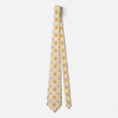 Gold-Beige Retro-Blumenmuster aus der Mitte des Ja Krawatte (Vorderseite)