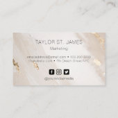 Gold Beige Rustikale Visitenkarte (Rückseite)