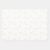 Gold Beige Schafe Eid Mubarak Kinder Geschenkpapier Set (Vorderseite 2)