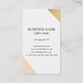 Gold Beige und Weiß Visitenkarte (Rückseite)