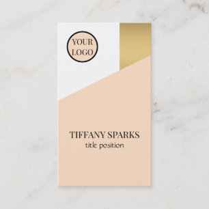 Gold Beige und Weiß Visitenkarte