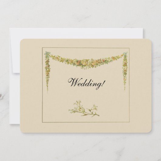 Gold Beige Viktorianische Hochzeitseinladung Einladung (Rückseite)