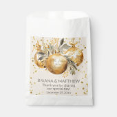 Gold Beige Weihnachts-Gastgeschenk Hochzeit Geschenktütchen (Vorderseite)