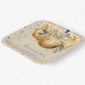 Gold Beige Weihnachtsfeier Pappteller (Gewinkelt)