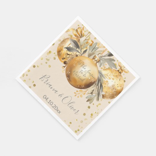 Gold Beige Weihnachtsfeier Serviette (Ecke)