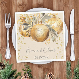 Gold Beige Weihnachtsfeier Serviette