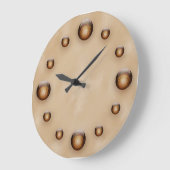 Gold, beleuchtete Glasbeizen gegen Tan Textur Große Wanduhr (Winkel)