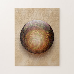 Gold belichteter kugelförmiger Edelstein abstrakt Puzzle