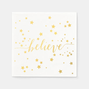 Gold Believe Handschrift 2 Feiertags-Papierservi Serviette