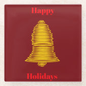 Gold Bell Abstrakt Dunkler Untersetzer (Vorderseite)