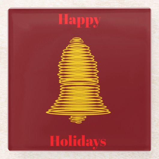 Gold Bell Abstrakt Dunkler Untersetzer (Vorderseite)