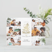 Gold Bell Frohe Weihnachten 6 Foto Collage (Stehend Vorderseite)