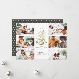 Gold Bell Frohe Weihnachten 6 Foto Collage