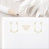 Gold Bell Scrollwork Design Wedding Rücksendeadres (Insitu)