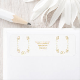 Gold Bell Scrollwork Design Wedding Rücksendeadres