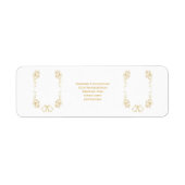 Gold Bell Scrollwork Design Wedding Rücksendeadres (Vorne)