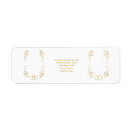 Gold Bell Scrollwork Design Wedding Rücksendeadres