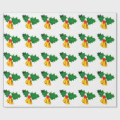 Gold Bell und Holly Geschenkpapier (Flach)