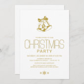 Gold Bells Christmas Party Einladung (Vorne/Hinten)