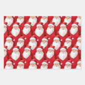 Gold Bells Santa Poinsettia Blume Weihnachten Geschenkpapier Set (Vorderseite 2)