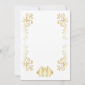 Gold Bells Scrollwork Hochzeitsempfang Einladung (Rückseite)