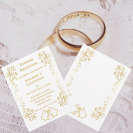 Gold Bells Scrollwork Hochzeitsempfang Einladung