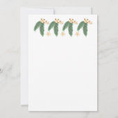 Gold Bells Stars Pine Christmas Party Einladung (Rückseite)