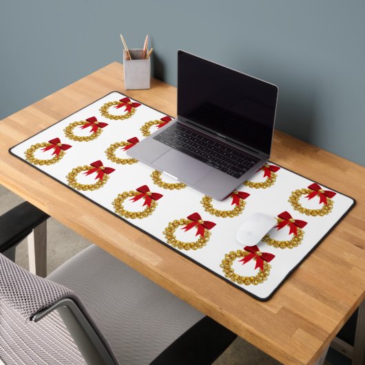 Gold Bells Wreaths Desk Mat Schreibtischunterlage (Büro 2)