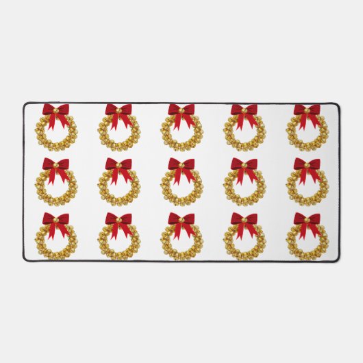 Gold Bells Wreaths Desk Mat Schreibtischunterlage (Vorderseite)