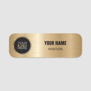 Gold, benutzerdefiniertes Logo, Markenname Namensschild