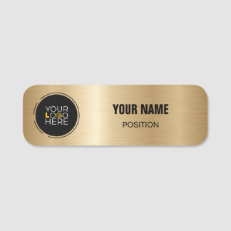 Gold, benutzerdefiniertes Logo, Markenname Namensschild