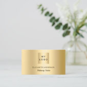 Gold benutzerdefiniertes Logo Qr Code Social Media Visitenkarte (Stehend Vorderseite)