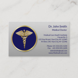 Gold Beruflich Blue Medical Caduceus Terminkarte
