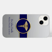 Gold Beruflich Caduceus Medical Blue Case-Mate iPhone Hülle (Rückseite (Horizontal))