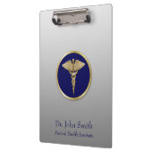 Gold Beruflich Caduceus Medical Blue Klemmbrett (Links)