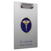 Gold Beruflich Caduceus Medical Blue Klemmbrett (Rechts)