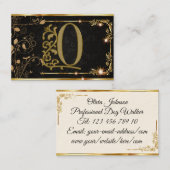 Gold Beruflich Elegante Moderne Script Caligraphy Visitenkarte (Vorne/Hinten)